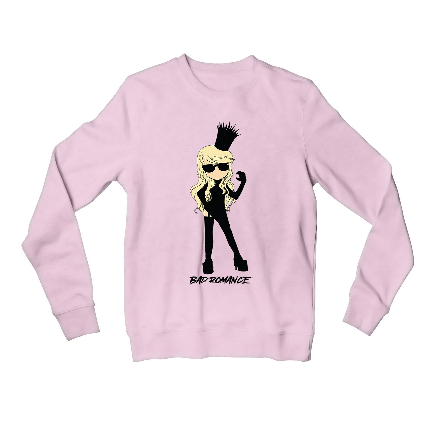 lady gaga bad romance sweatshirt upper winterwear music band buy online united states of america usa the banyan tee tbt men women girls boys unisex baby pink