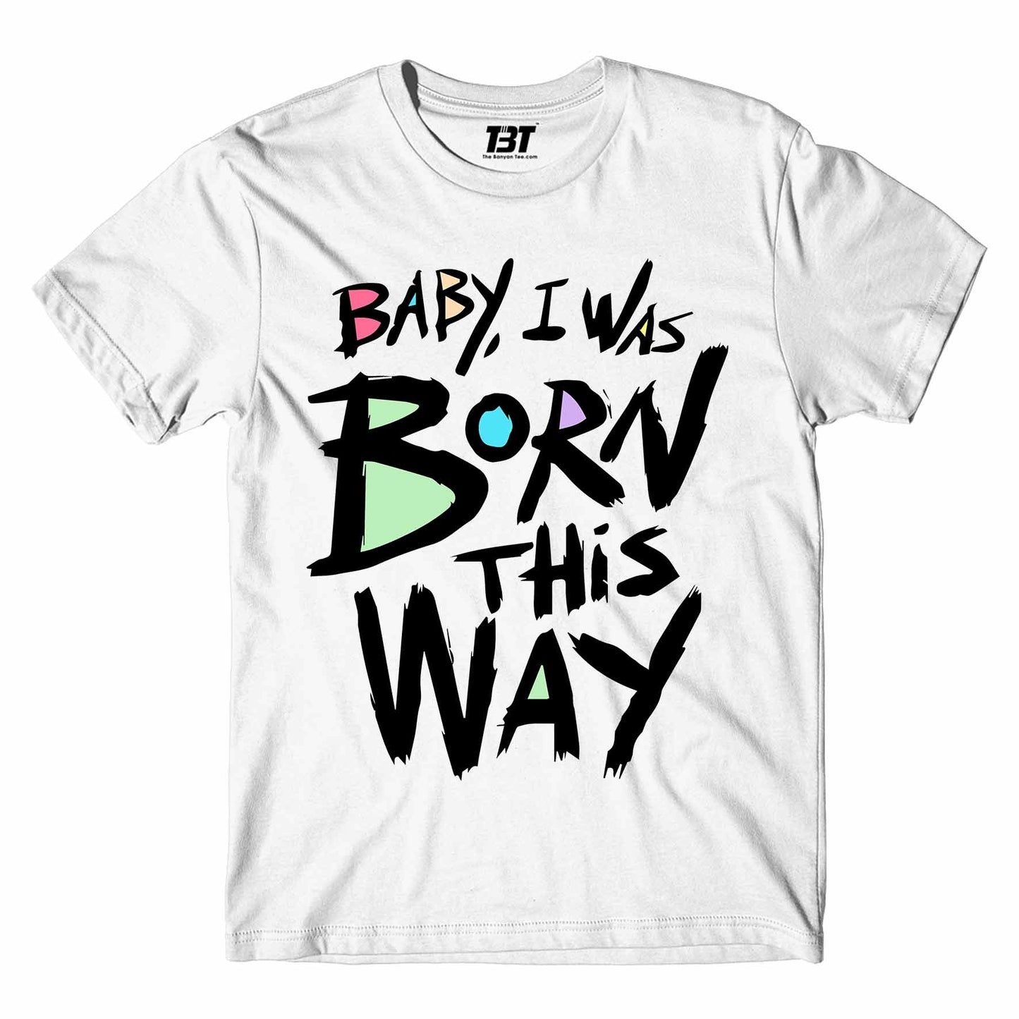 lady gaga born this way t-shirt music band buy online usa united states the banyan tee tbt men women girls boys unisex white