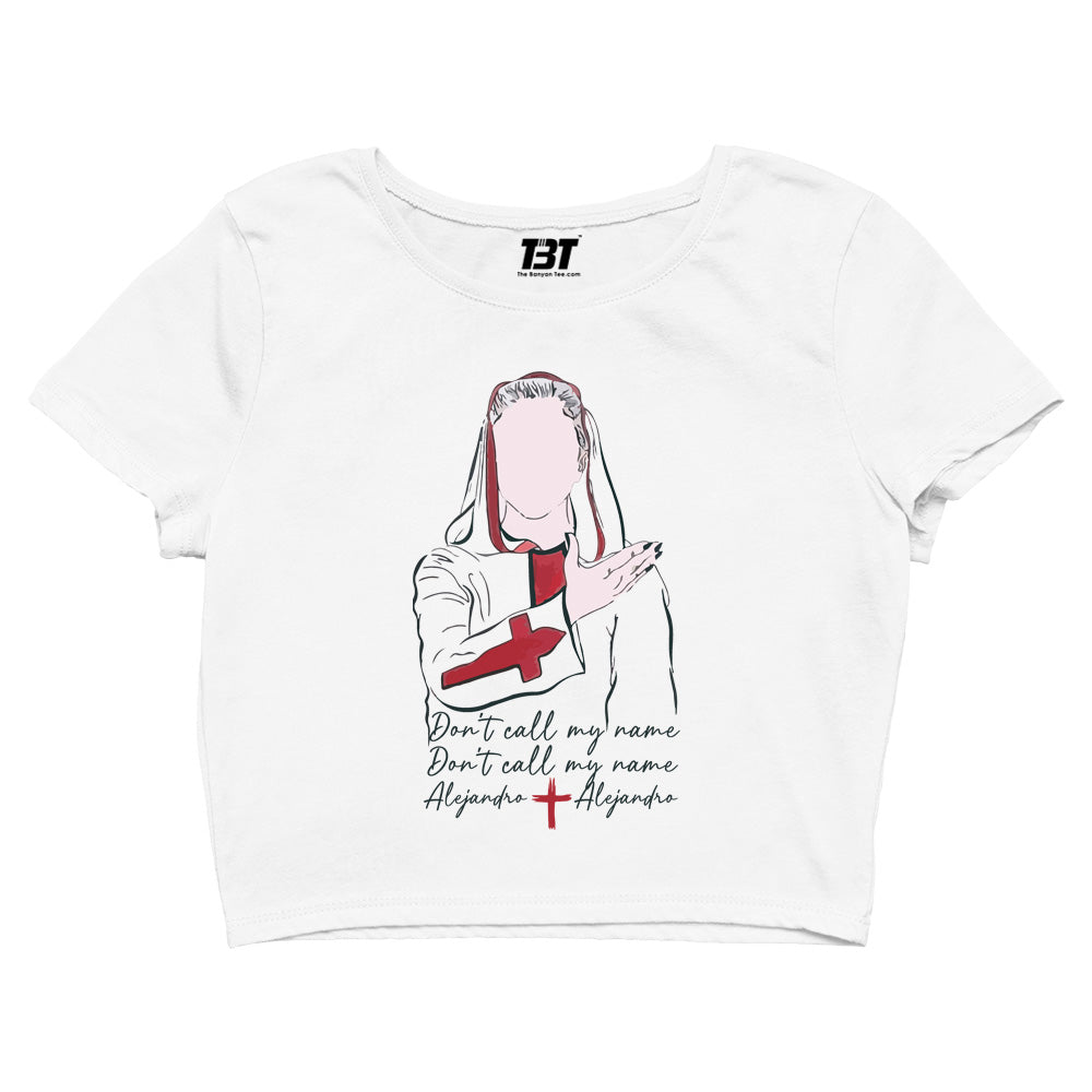 lady gaga alejandro crop top music band buy online united states of america usa the banyan tee tbt men women girls boys unisex white