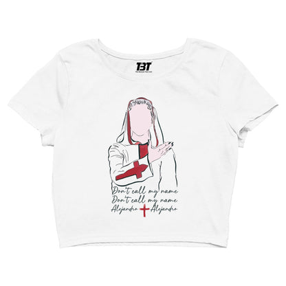 lady gaga alejandro crop top music band buy online united states of america usa the banyan tee tbt men women girls boys unisex white