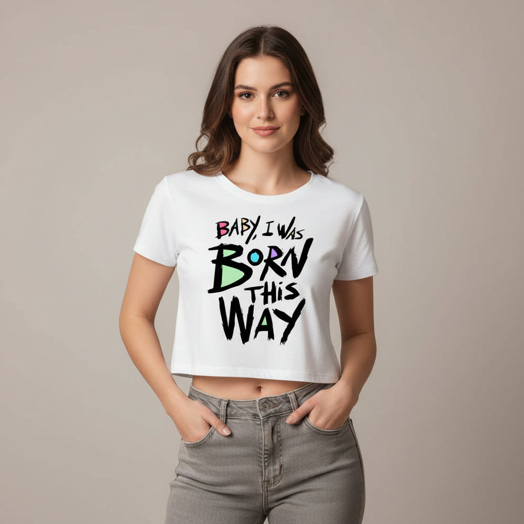 lady gaga born this way crop top music band buy online united states of america usa the banyan tee tbt men women girls boys unisex white