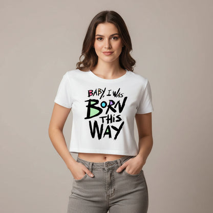 lady gaga born this way crop top music band buy online united states of america usa the banyan tee tbt men women girls boys unisex white