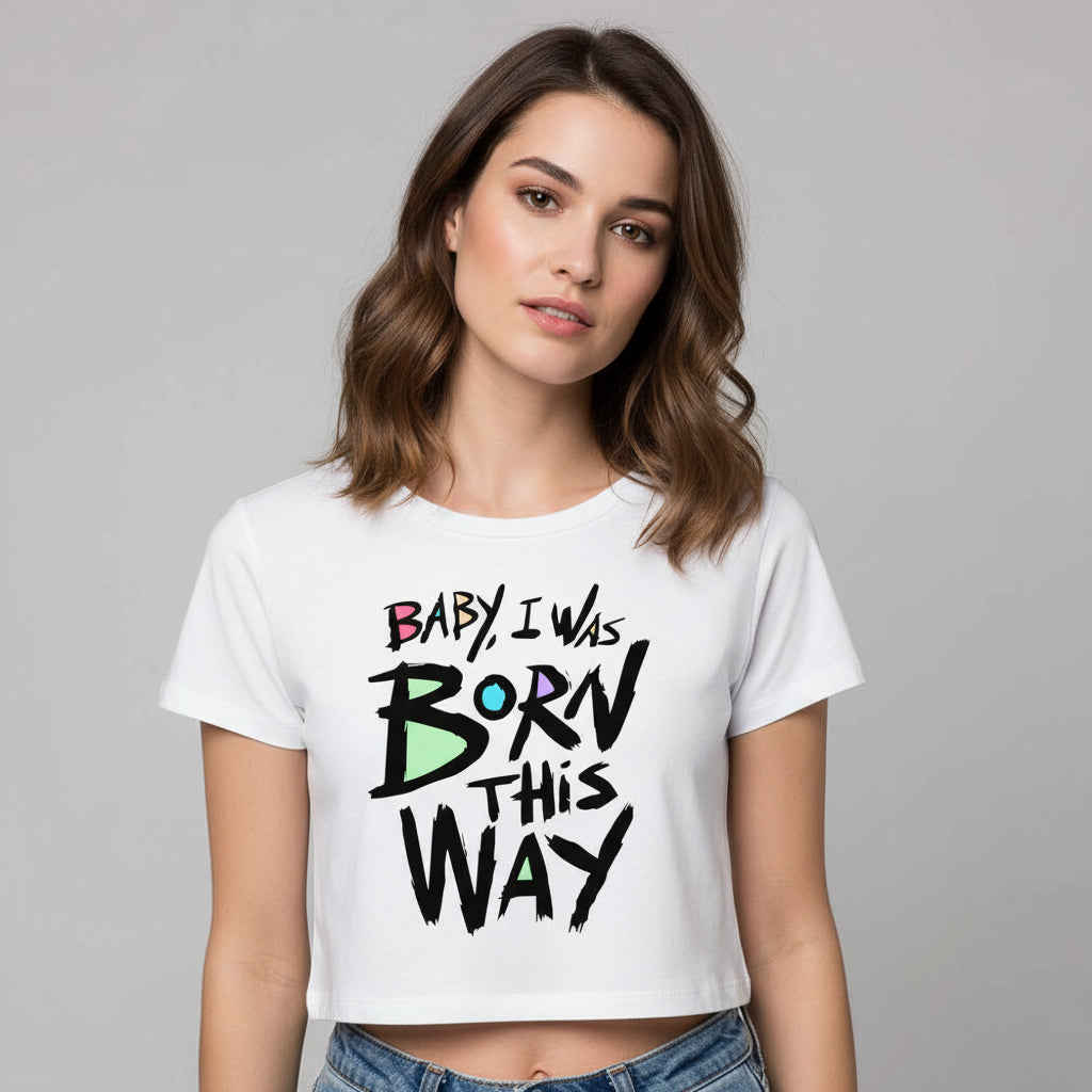 lady gaga born this way crop top music band buy online united states of america usa the banyan tee tbt men women girls boys unisex white