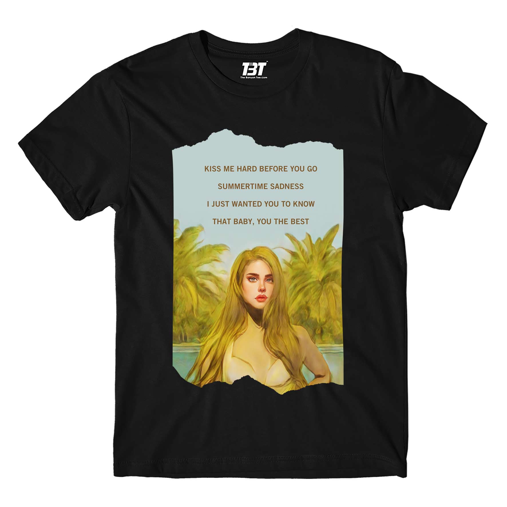 lana del rey summertime sadness t-shirt music band buy online united states of america usa the banyan tee tbt men women girls boys unisex black 