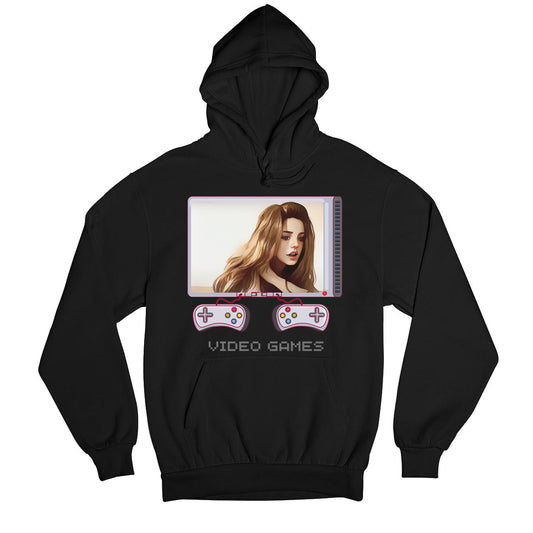 lana del rey video games hoodie hooded sweatshirt winterwear music band buy online united states of america usa the banyan tee tbt men women girls boys unisex black 