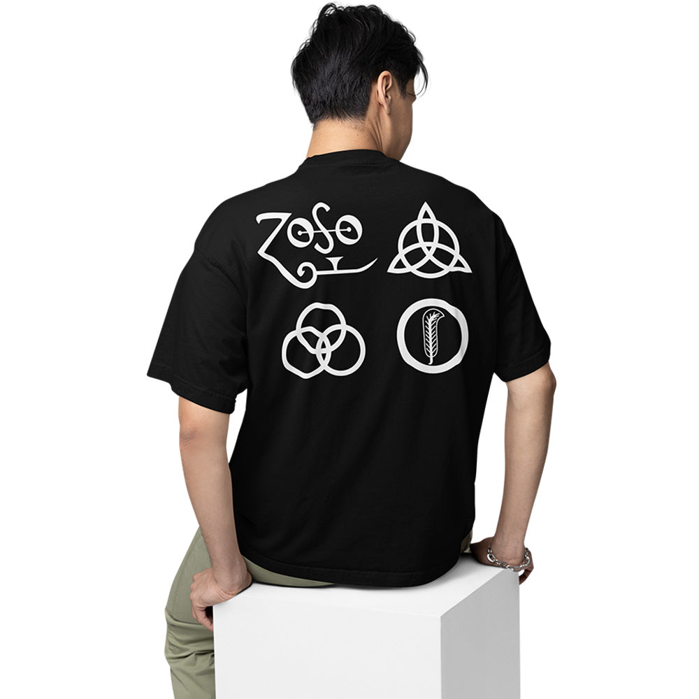 led zeppelin oversized t shirt - legendary symbols music t-shirt black buy online india the banyan tee tbt men women girls boys unisex