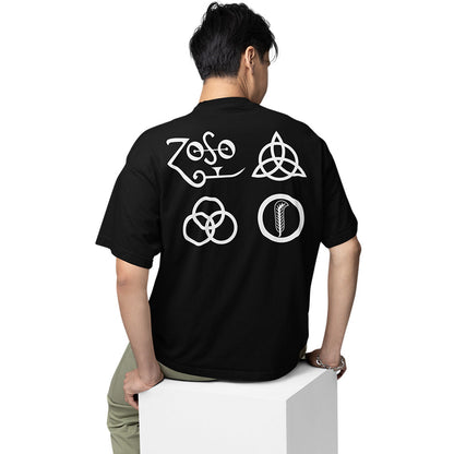 led zeppelin oversized t shirt - legendary symbols music t-shirt black buy online india the banyan tee tbt men women girls boys unisex