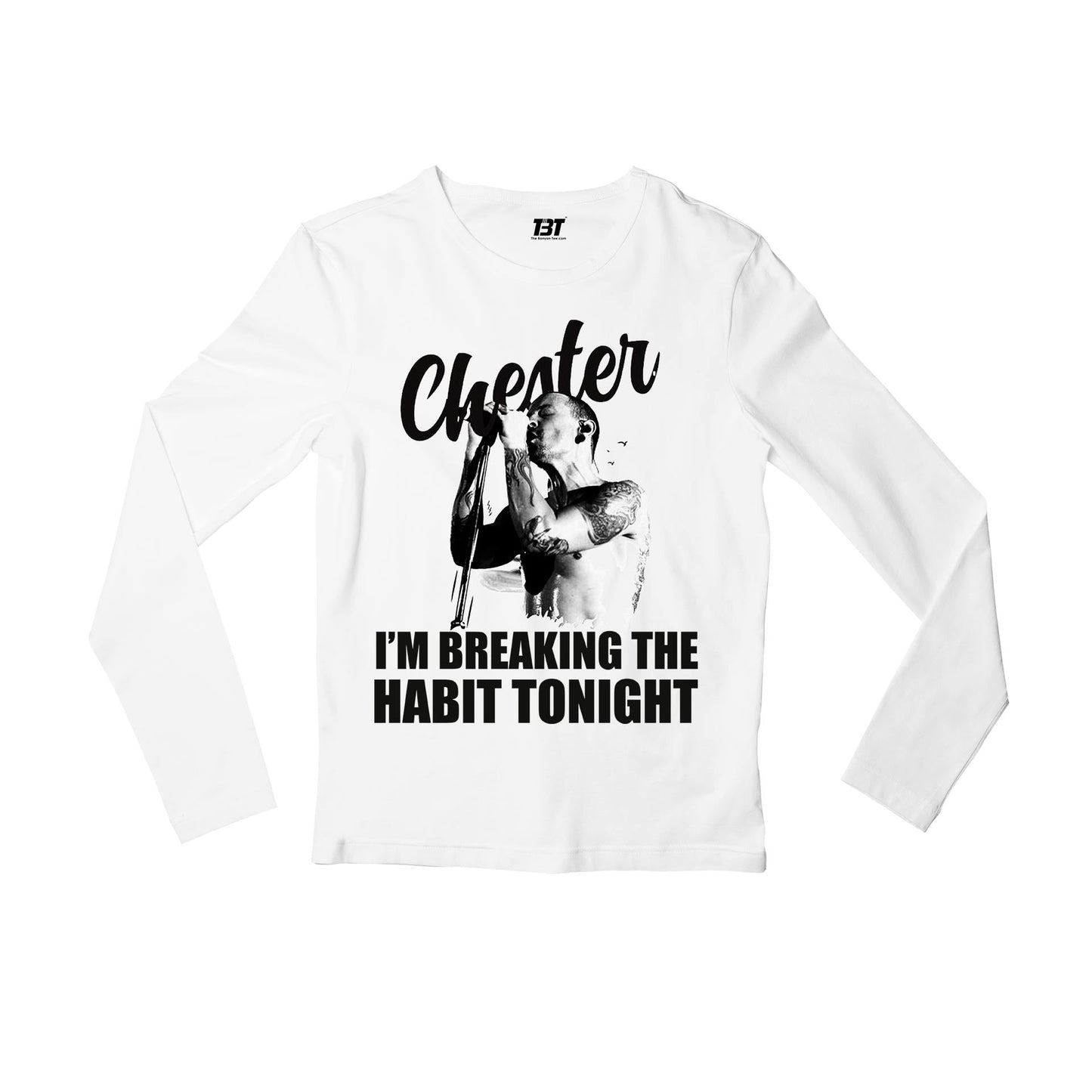 linkin park breaking the habit full sleeves long sleeves music band buy online india the banyan tee tbt men women girls boys unisex white