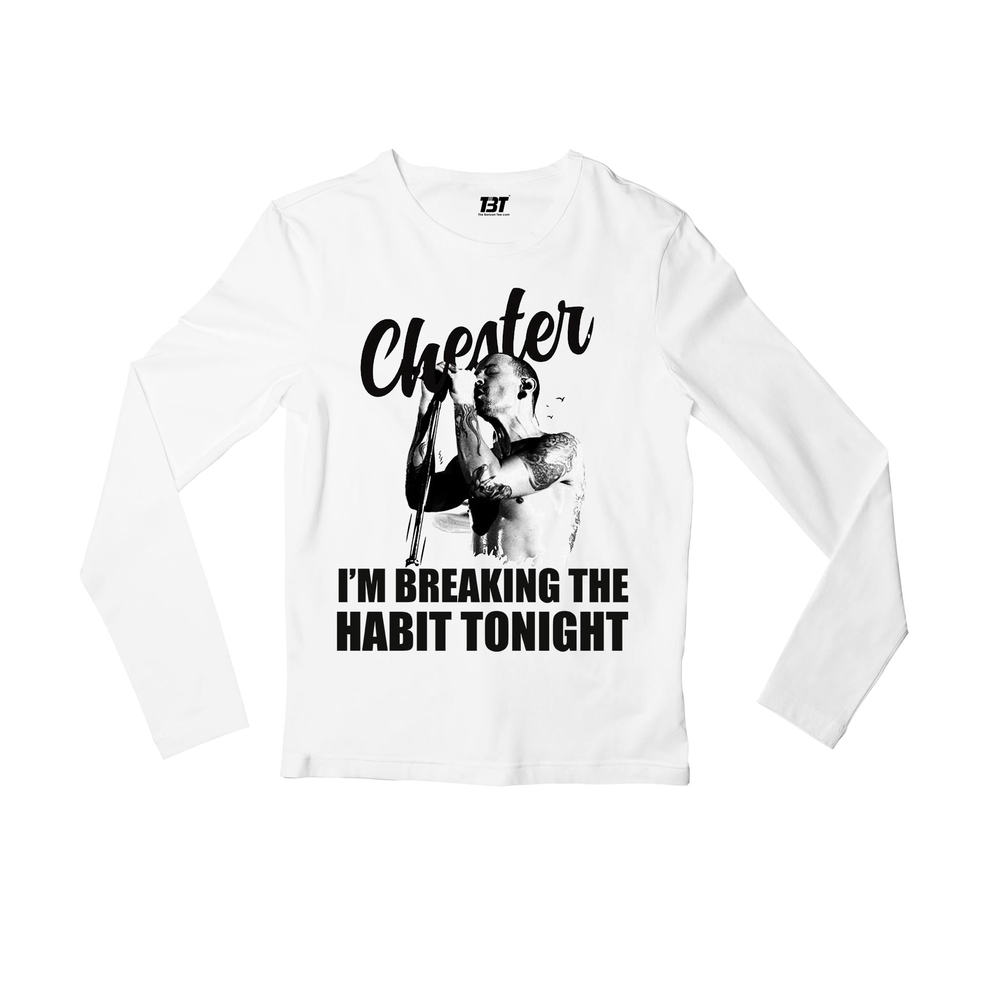 linkin park breaking the habit full sleeves long sleeves music band buy online india the banyan tee tbt men women girls boys unisex white