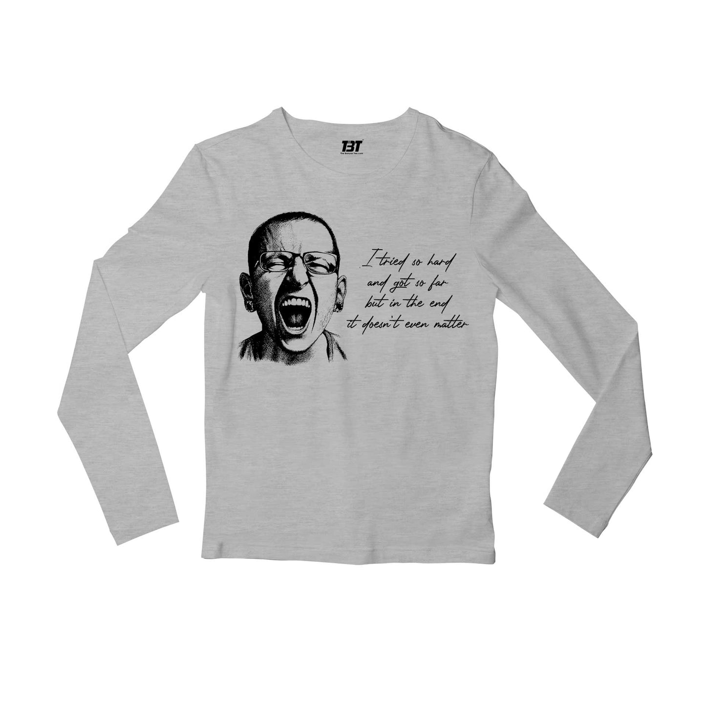 linkin park in the end full sleeves long sleeves music band buy online india the banyan tee tbt men women girls boys unisex gray