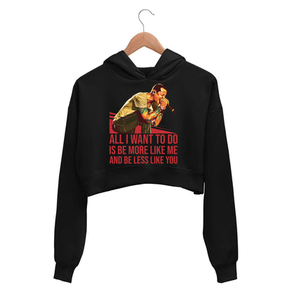linkin park be more like me crop hoodie hooded sweatshirt upper winterwear music band buy online india the banyan tee tbt men women girls boys unisex black
