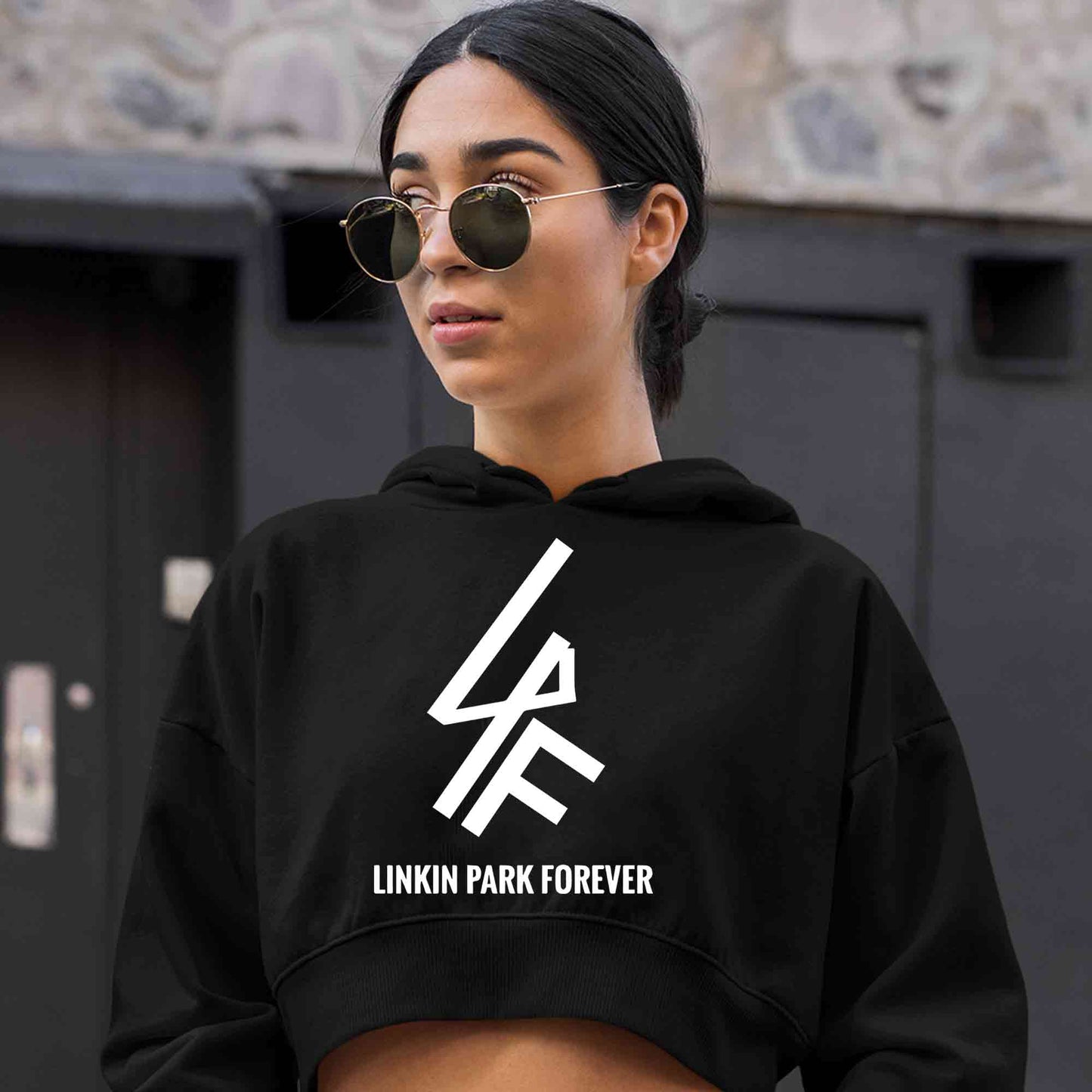 linkin park forever crop hoodie hooded sweatshirt upper winterwear music band buy online india the banyan tee tbt men women girls boys unisex black
