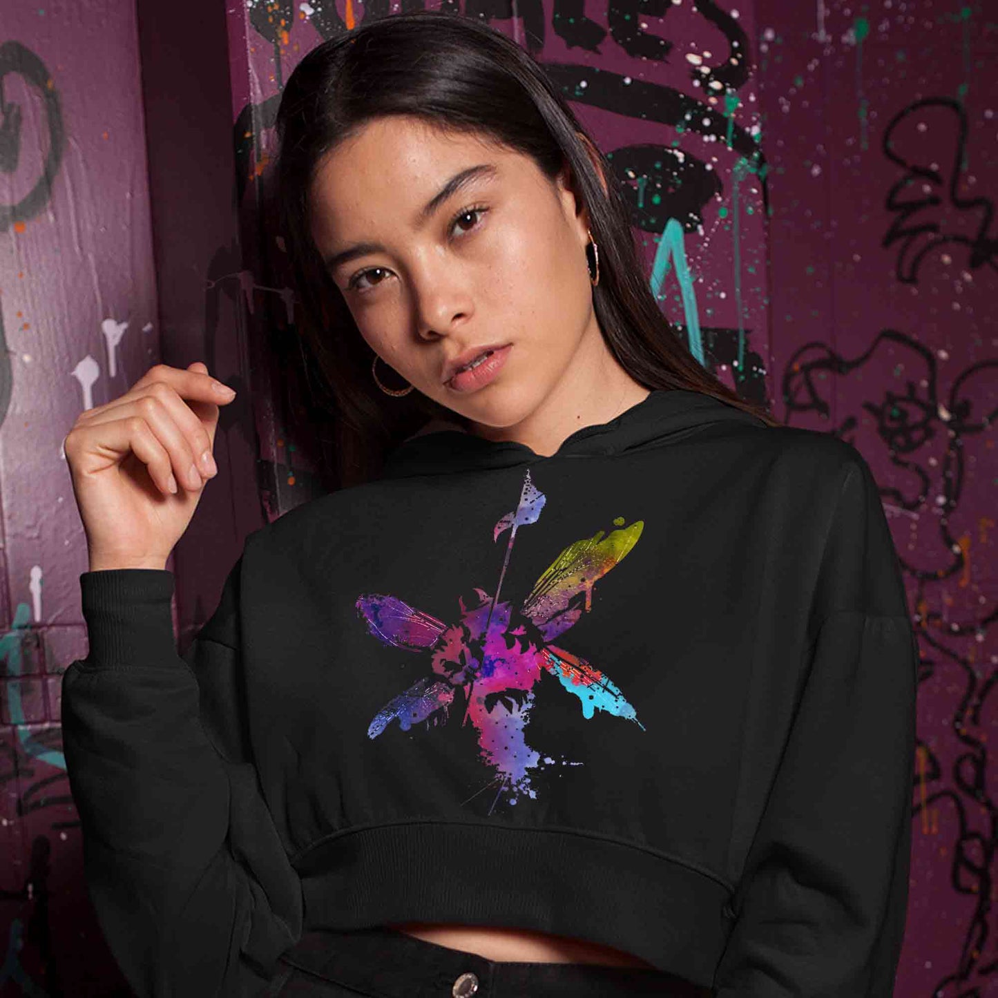 linkin park hybrid theory crop hoodie hooded sweatshirt upper winterwear music band buy online india the banyan tee tbt men women girls boys unisex black