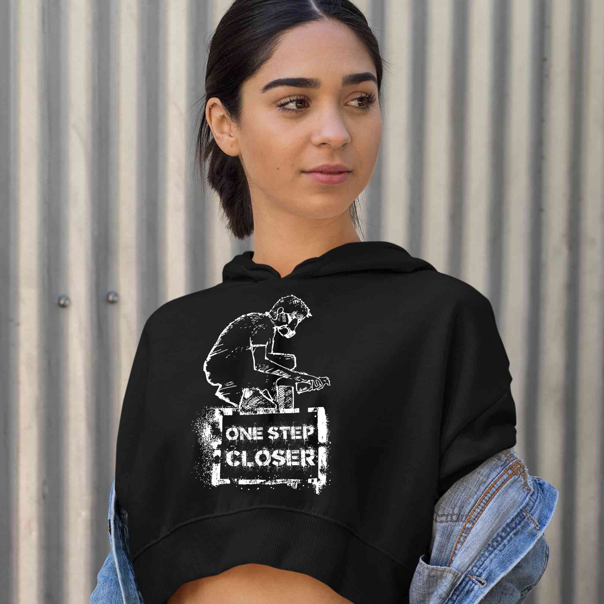 linkin park one step closer crop hoodie hooded sweatshirt upper winterwear music band buy online india the banyan tee tbt men women girls boys unisex black