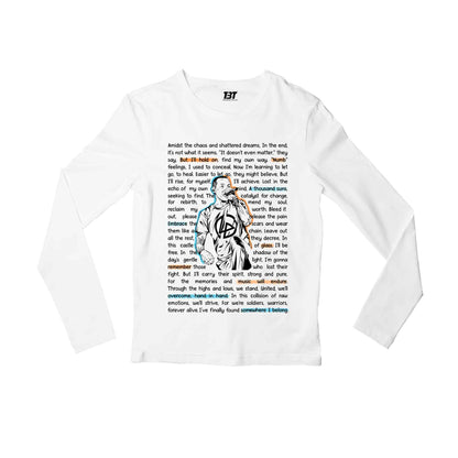 linkin park song story full sleeves long sleeves music band buy online india the banyan tee tbt men women girls boys unisex white