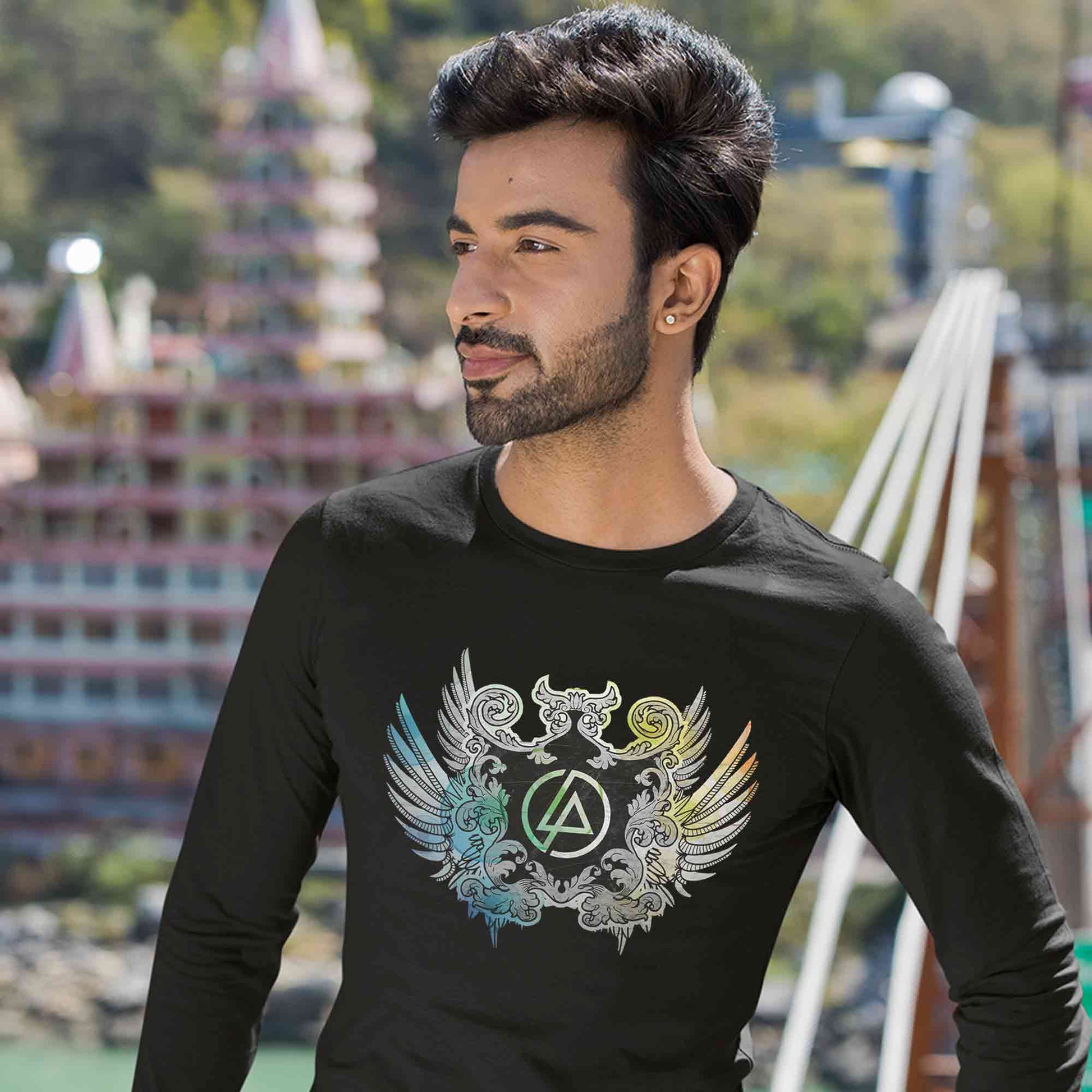 linkin park emblem full sleeves long sleeves music band buy online india the banyan tee tbt men women girls boys unisex black