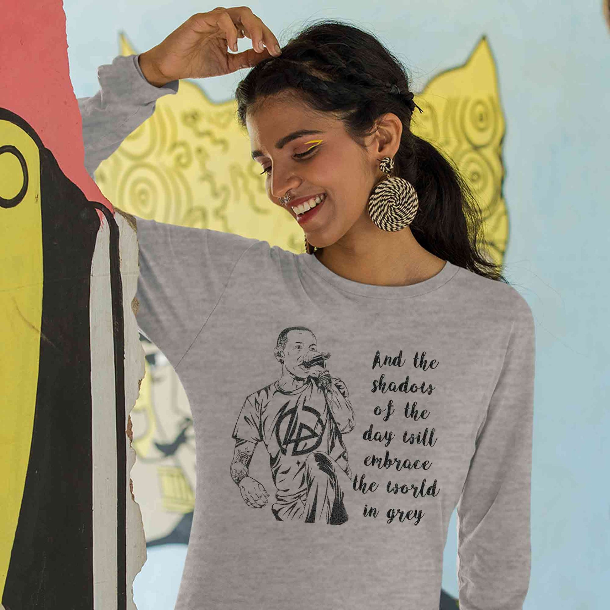 linkin park shadow of the day full sleeves long sleeves music band buy online india the banyan tee tbt men women girls boys unisex gray