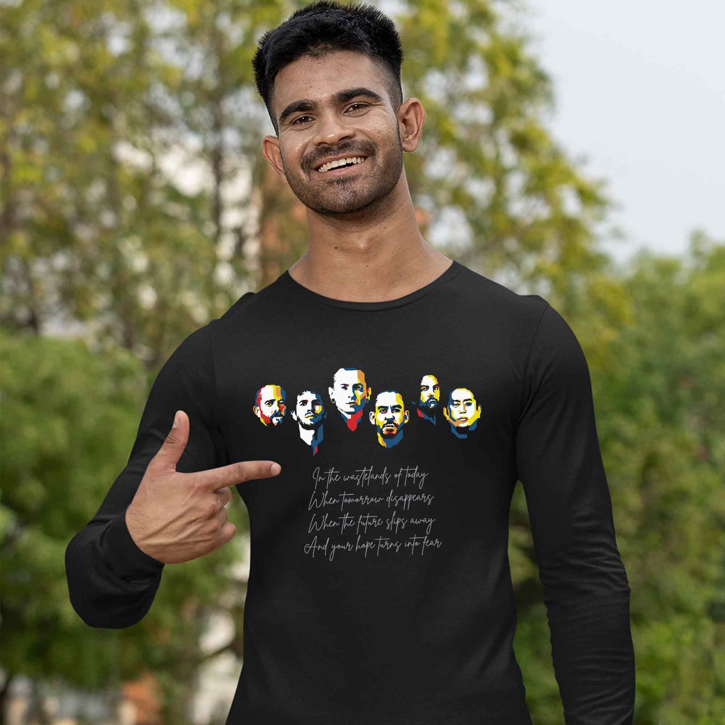 linkin park wastelands full sleeves long sleeves music band buy online india the banyan tee tbt men women girls boys unisex black