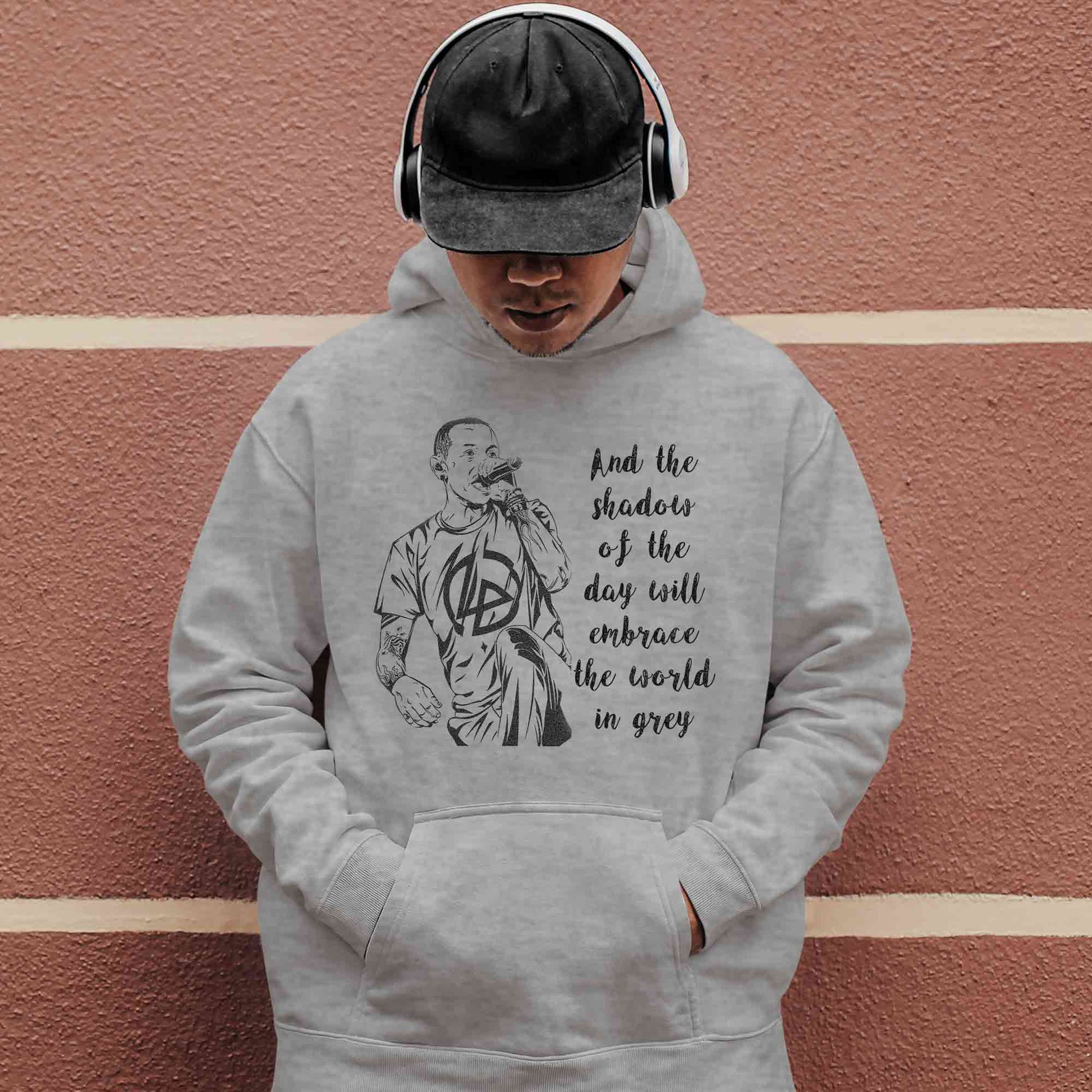 linkin park shadow of the day hoodie hooded sweatshirt winterwear music band buy online united states usa the banyan tee tbt men women girls boys unisex gray