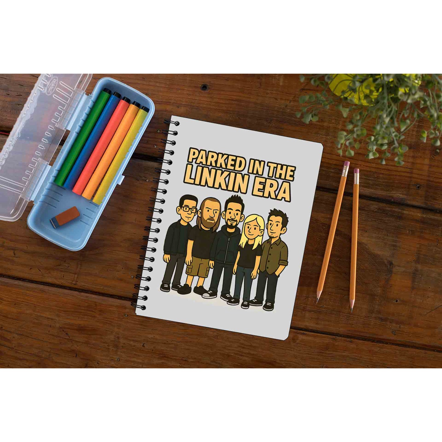 linkin park parked in the linkin era notebook notepad diary buy online united states usa the banyan tee tbt unruled