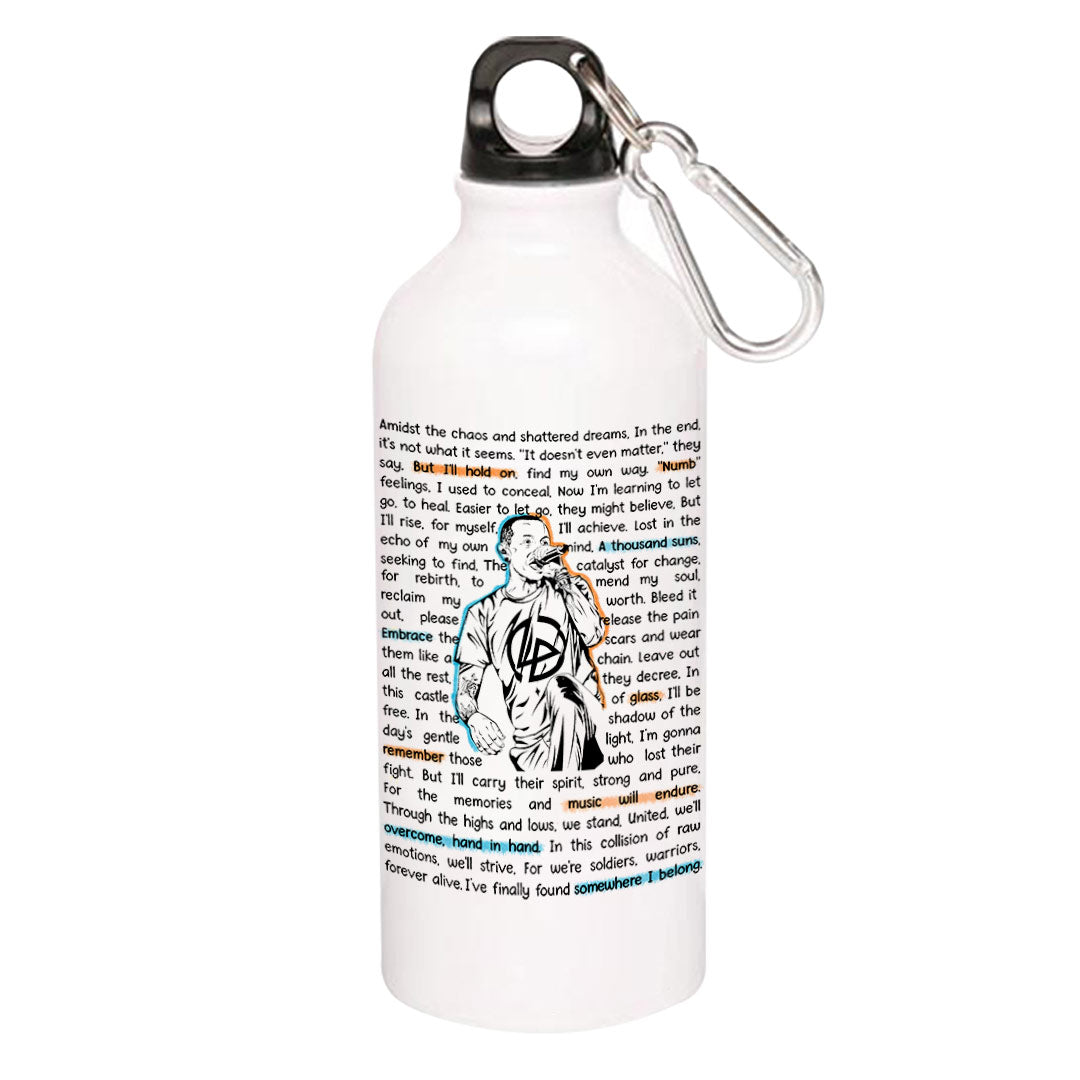 linkin park song story sipper steel water bottle flask gym shaker music band buy online india the banyan tee tbt men women girls boys unisex