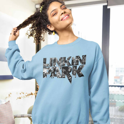 linkin park fan art sweatshirt upper winterwear music band buy online united states of america usa the banyan tee tbt men women girls boys unisex baby blue