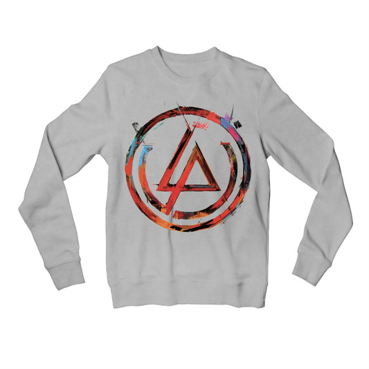 linkin park artwork sweatshirt upper winterwear music band buy online united states usa the banyan tee tbt men women girls boys unisex gray