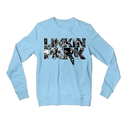 linkin park fan art sweatshirt upper winterwear music band buy online united states of america usa the banyan tee tbt men women girls boys unisex baby blue