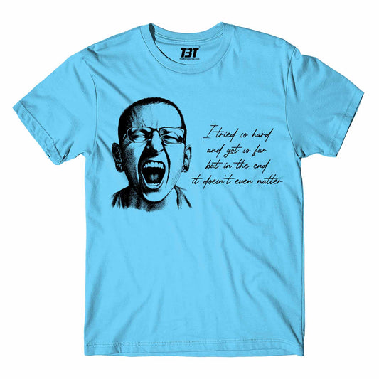 linkin park in the end t-shirt music band buy online united states of america usa the banyan tee tbt men women girls boys unisex sky blue