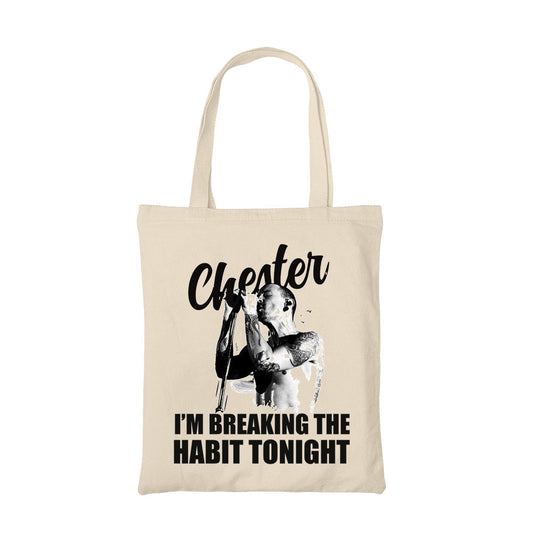 linkin park breaking the habit tote bag hand printed cotton women men unisex