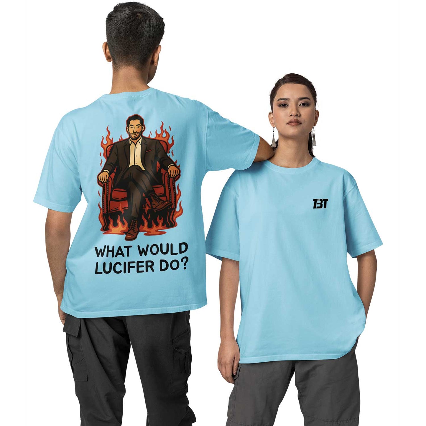 lucifer oversized t shirt baby blue tv show tv series