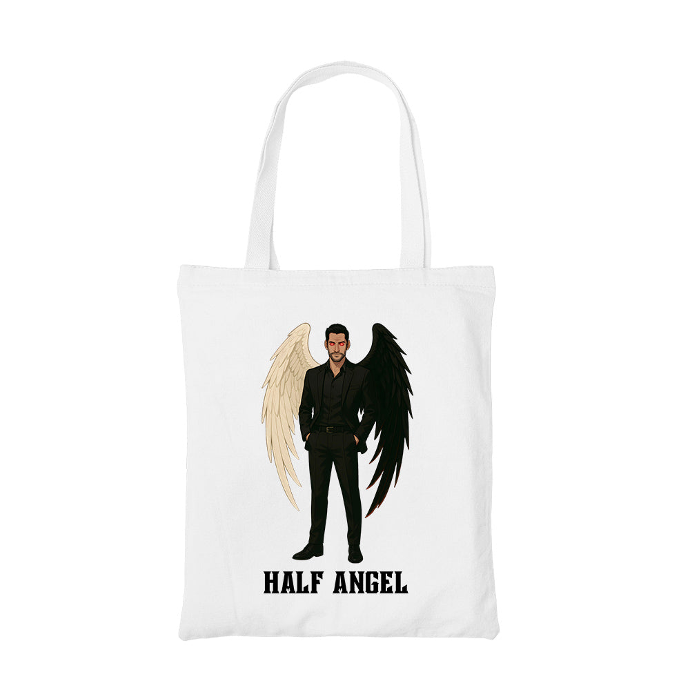 lucifer what would lucifer do? tote bag hand printed cotton women men unisex