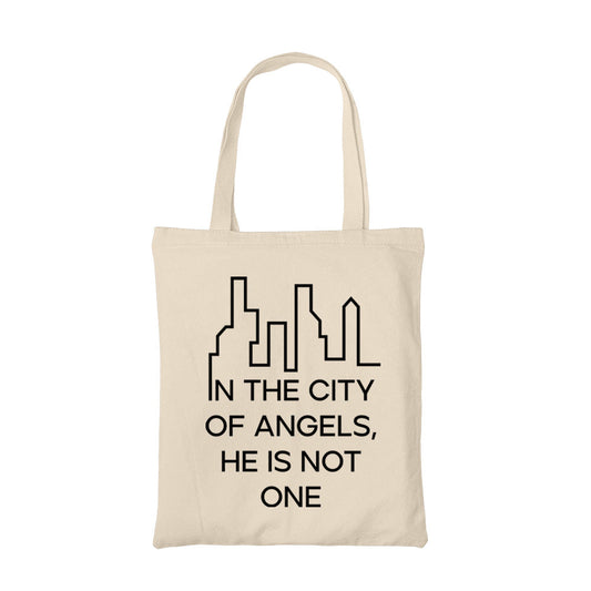 lucifer he is not one tote bag hand printed cotton women men unisex