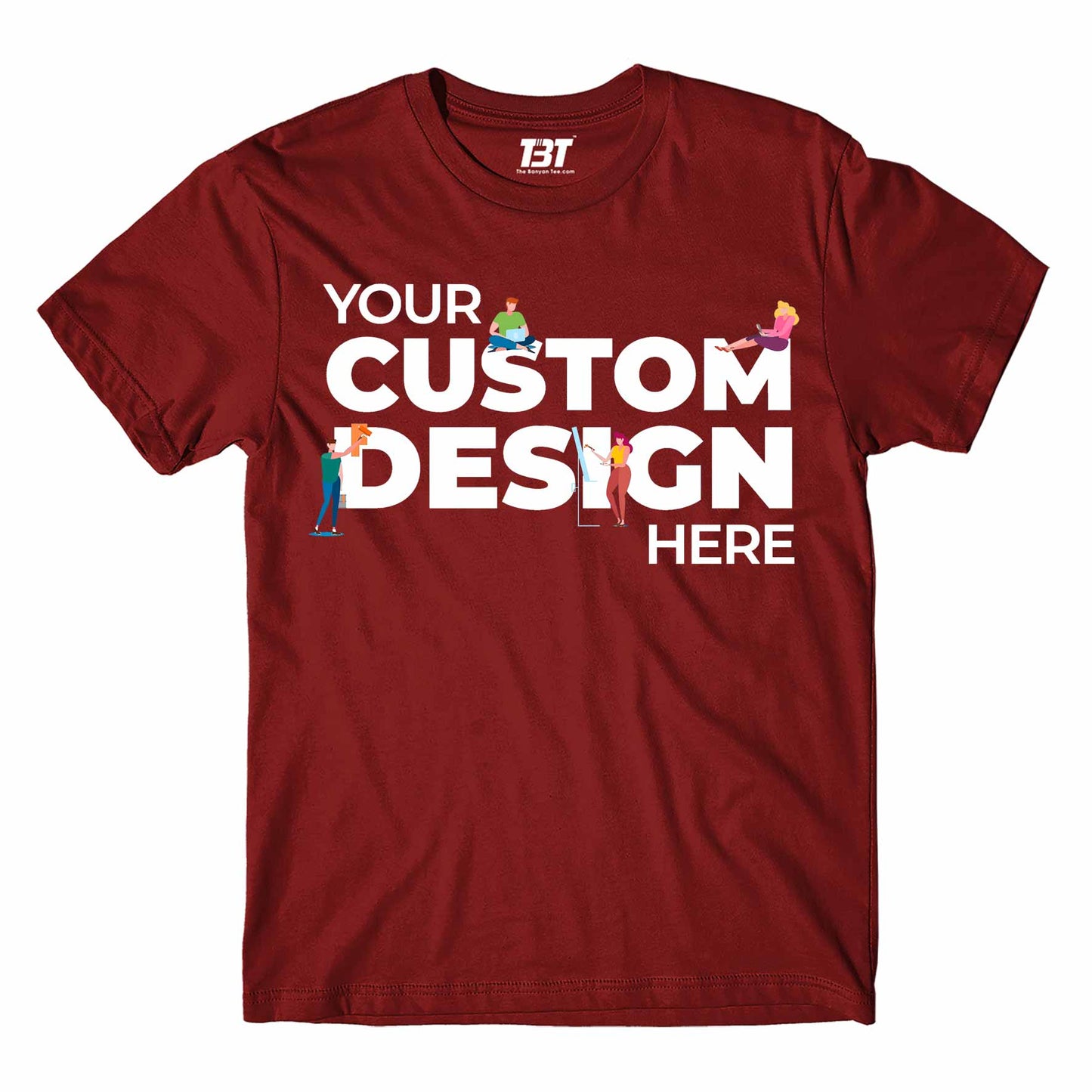 customized custom t-shirt shirt maroon the banyan tee your design here