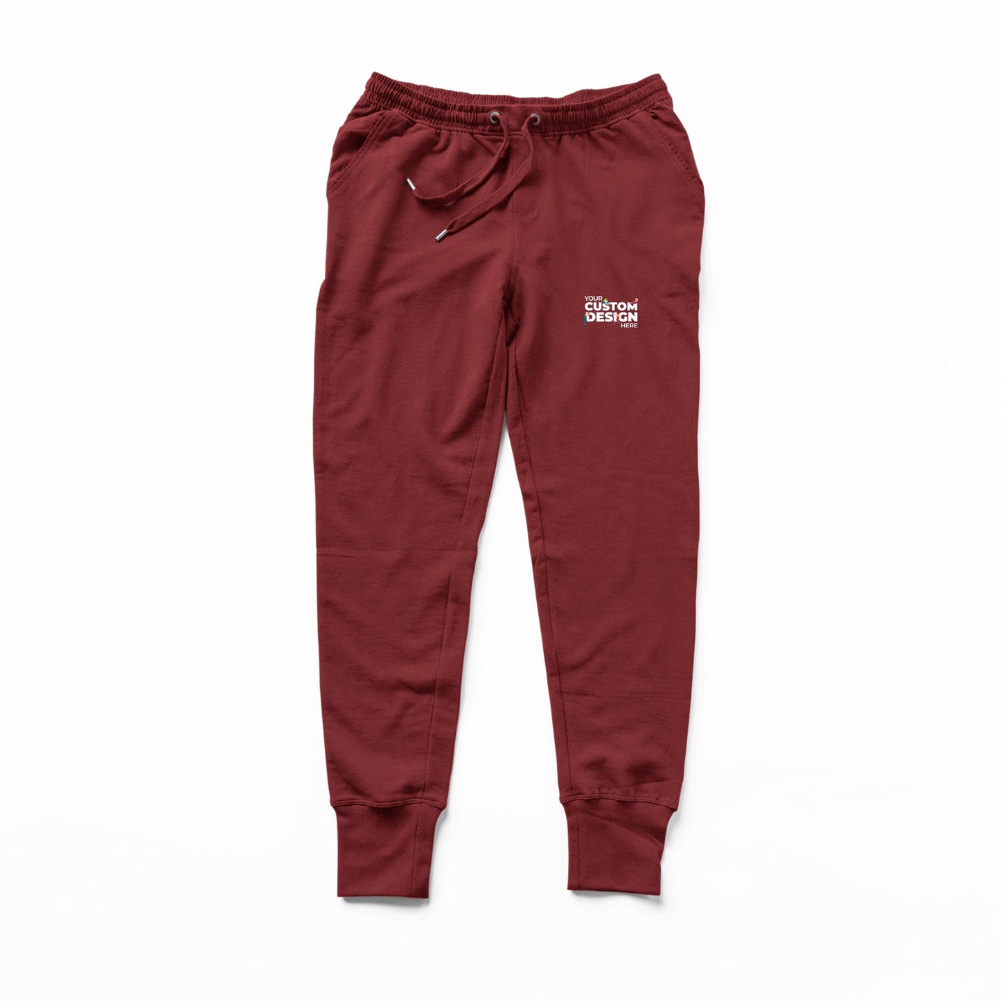 custom customizable maroon joggers unisex different variants the banyan tee custom-made personalised custom joggers custom design customisable