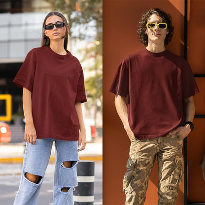 Maroon oversized t-shirt united states of america usa maroon t-shirt the banyan tee tbt basics buy plain tshirts united states of america usa for men women boys girls branded