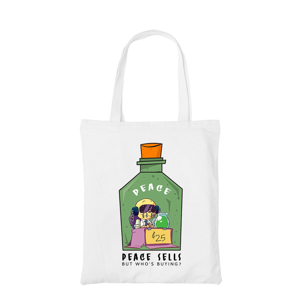 megadeth peace sells tote bag hand printed cotton women men unisex