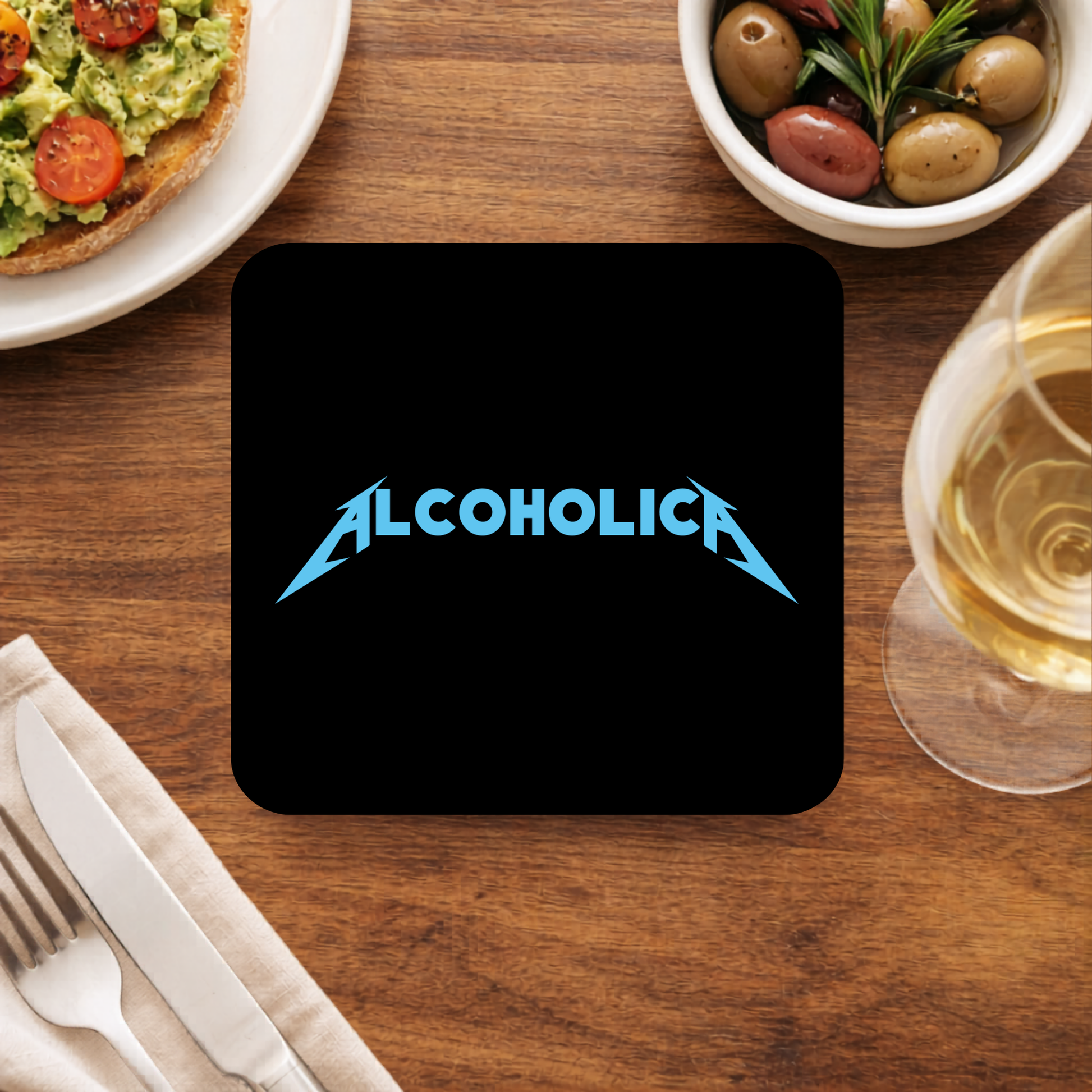 metallica alcoholica coasters wooden table cups united states usan music band buy online united states usa the banyan tee tbt men women girls boys unisex  