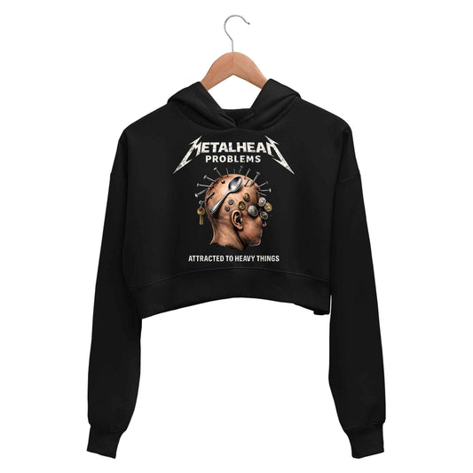 metallica metalhead problems crop hoodie hooded sweatshirt upper winterwear music band buy online united states usa the banyan tee tbt men women girls boys unisex black 