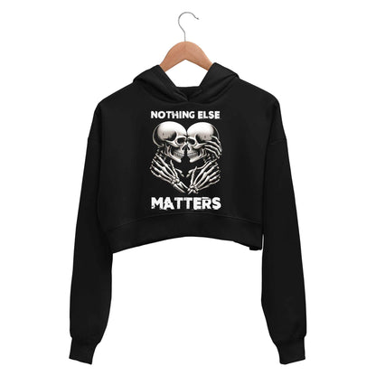 metallica nothing else matters crop hoodie hooded sweatshirt upper winterwear music band buy online united states usa the banyan tee tbt men women girls boys unisex black 
