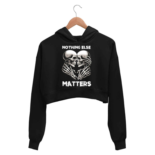 metallica nothing else matters crop hoodie hooded sweatshirt upper winterwear music band buy online united states usa the banyan tee tbt men women girls boys unisex black 