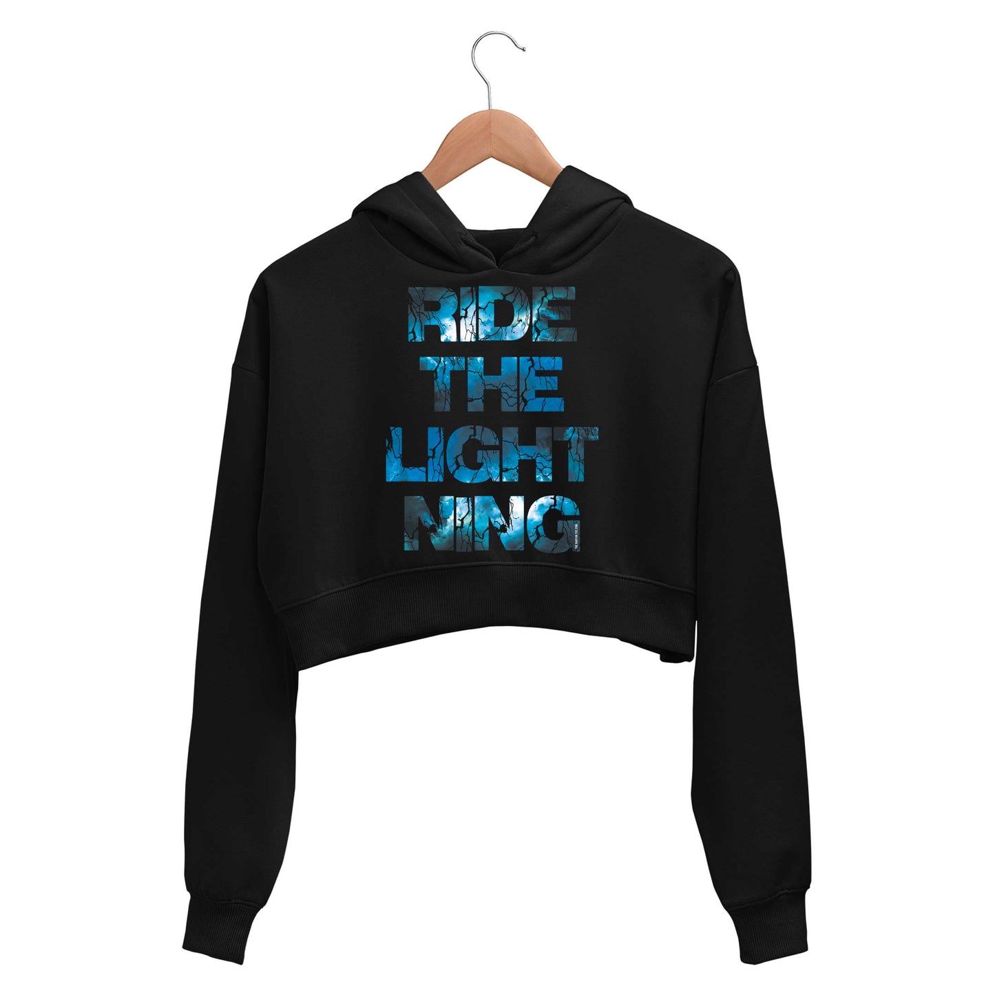 Metallica Crop Hoodie Merchandise Clothing Apparel - Ride The Lightning Crop Hooded Sweatshirt for Women The Banyan Tee TBT