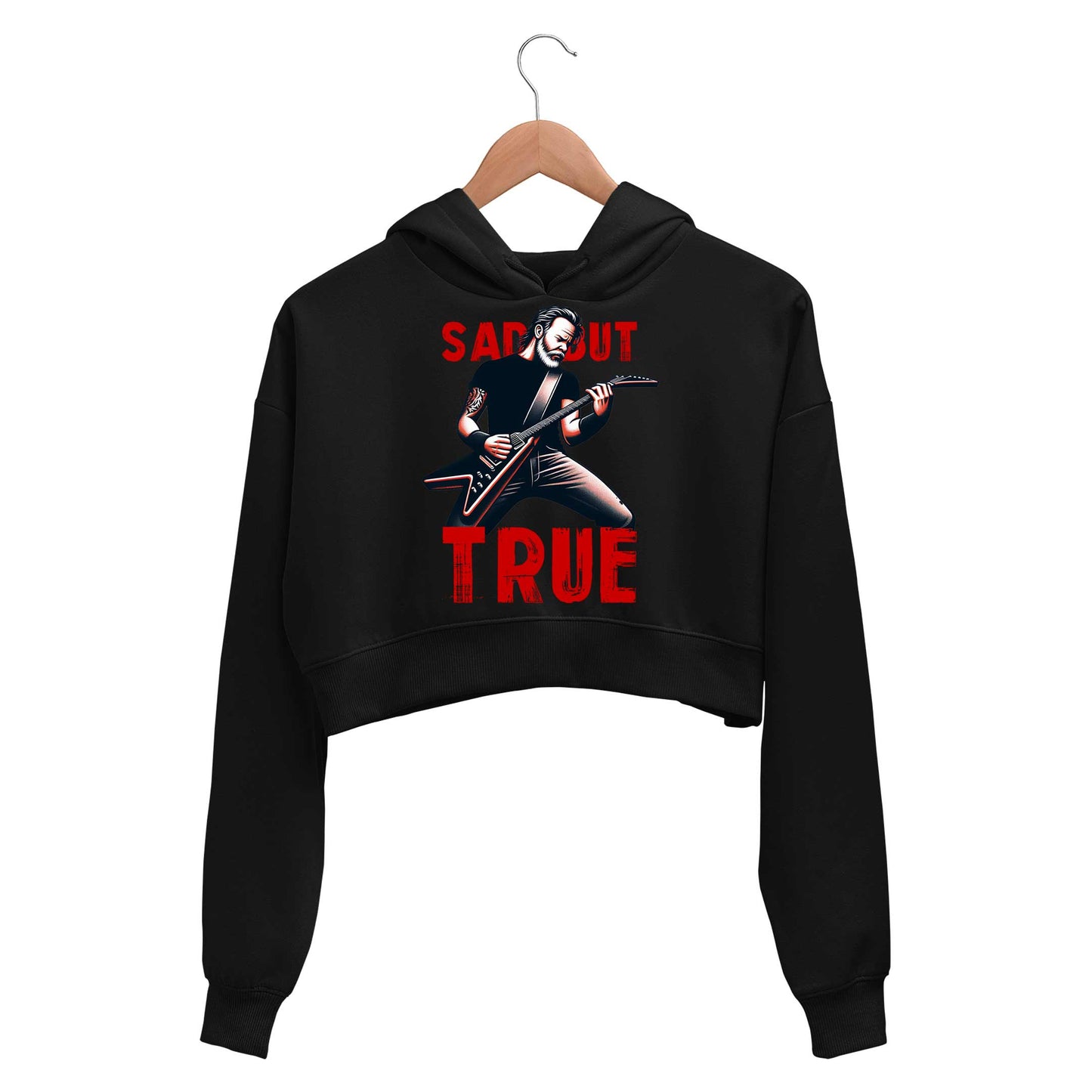 metallica sad but true crop hoodie hooded sweatshirt upper winterwear music band buy online india the banyan tee tbt men women girls boys unisex black