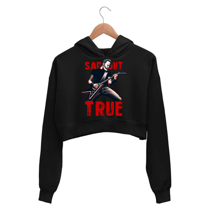 metallica sad but true crop hoodie hooded sweatshirt upper winterwear music band buy online india the banyan tee tbt men women girls boys unisex black