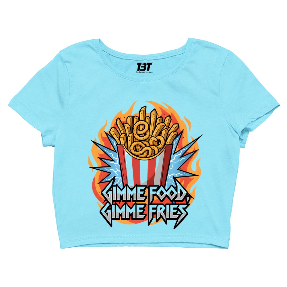 metallica gimme food gimme fries crop top music band buy online united states usa the banyan tee tbt men women girls boys unisex s 