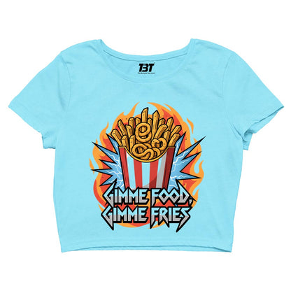 metallica gimme food gimme fries crop top music band buy online united states usa the banyan tee tbt men women girls boys unisex s 