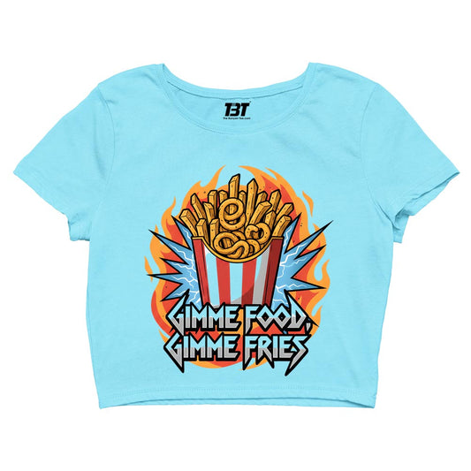 metallica gimme food gimme fries crop top music band buy online united states usa the banyan tee tbt men women girls boys unisex s 