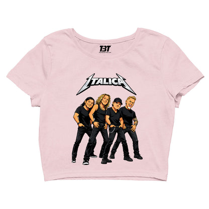 metallica italica crop top music band buy online united states usa the banyan tee tbt men women girls boys unisex s 