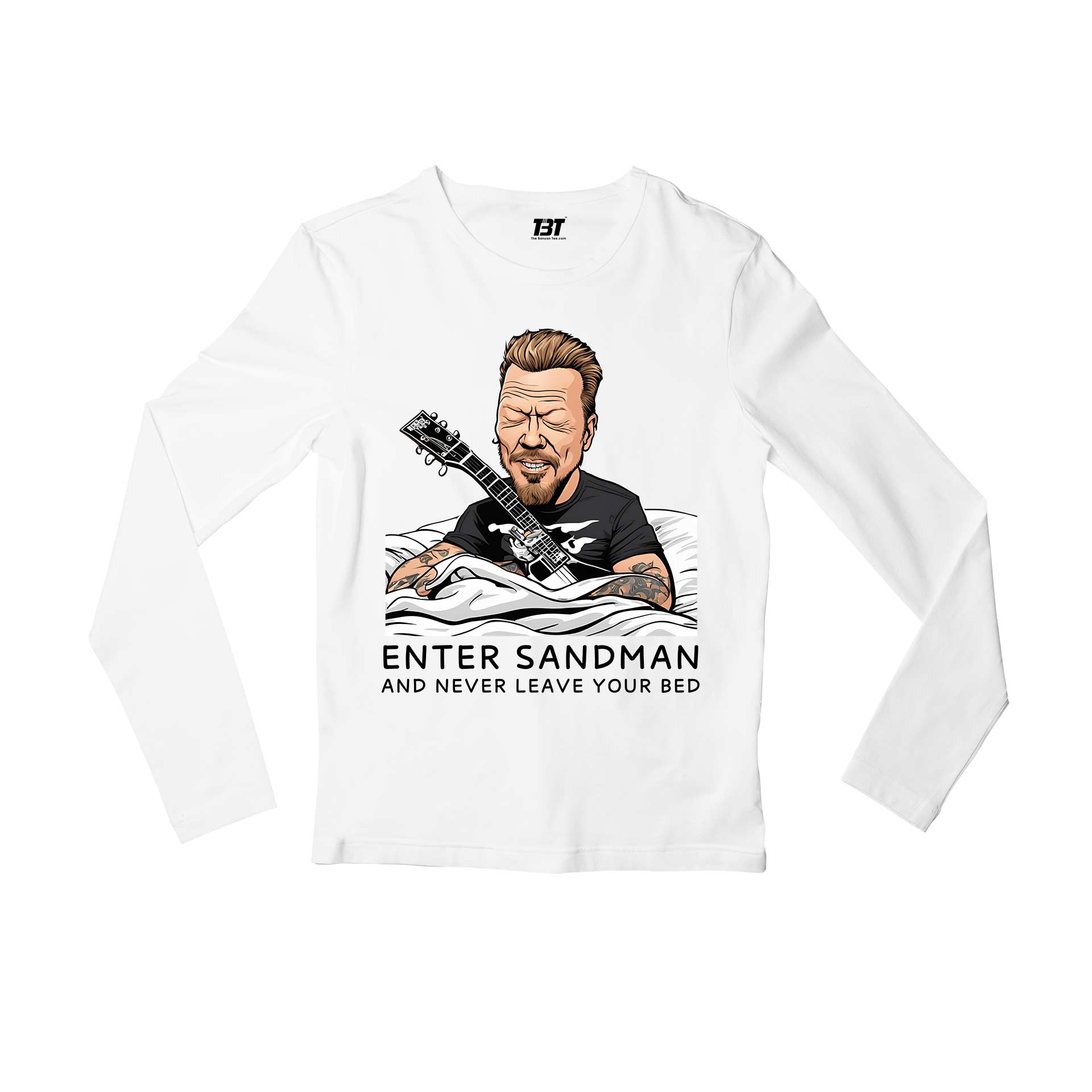 metallica enter sandman full sleeves long sleeves music band buy online india the banyan tee tbt men women girls boys unisex white