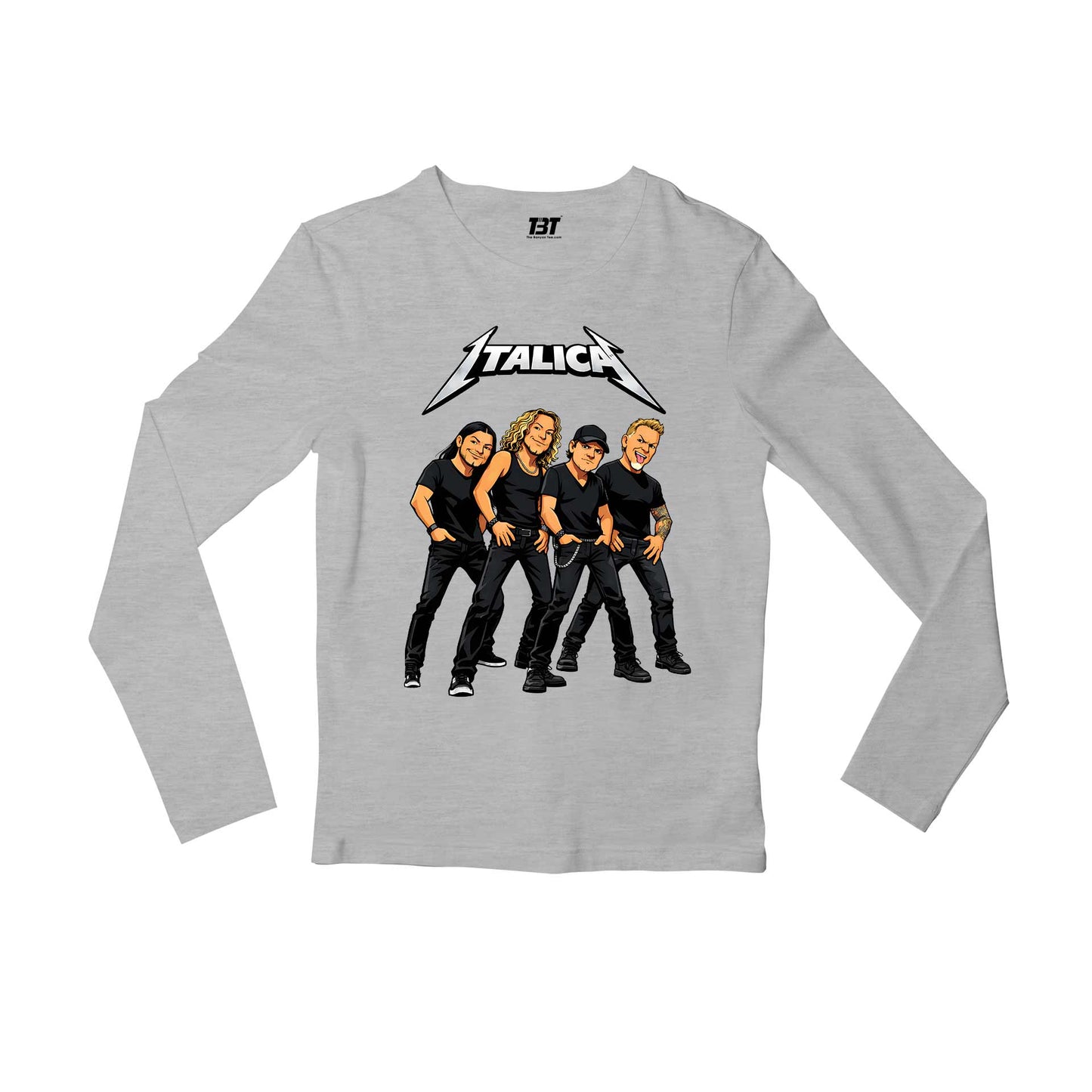 metallica italica full sleeves long sleeves music band buy online united states usa the banyan tee tbt men women girls boys unisex gray 